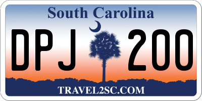 SC license plate DPJ200