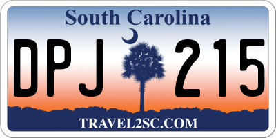 SC license plate DPJ215