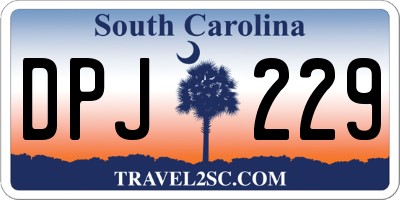 SC license plate DPJ229