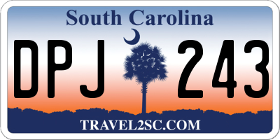 SC license plate DPJ243