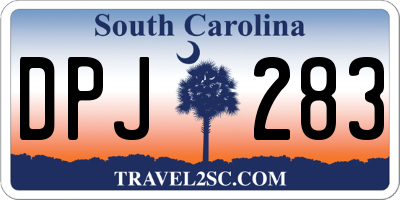 SC license plate DPJ283