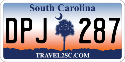 SC license plate DPJ287