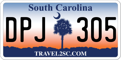 SC license plate DPJ305