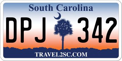 SC license plate DPJ342