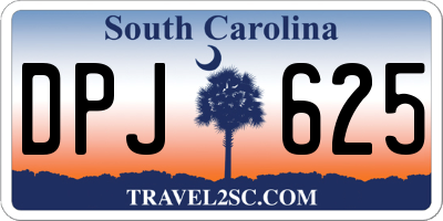 SC license plate DPJ625