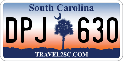 SC license plate DPJ630