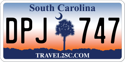 SC license plate DPJ747
