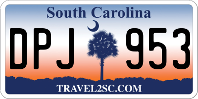 SC license plate DPJ953