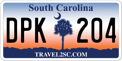 SC license plate DPK204