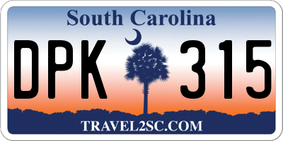 SC license plate DPK315