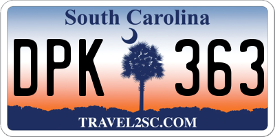 SC license plate DPK363