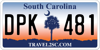 SC license plate DPK481