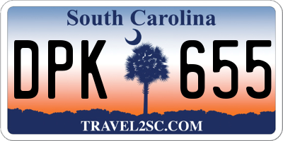 SC license plate DPK655