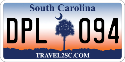 SC license plate DPL094