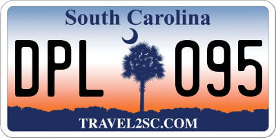 SC license plate DPL095