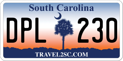 SC license plate DPL230