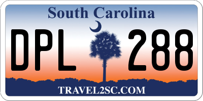 SC license plate DPL288
