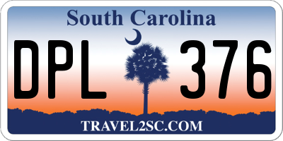 SC license plate DPL376