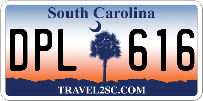 SC license plate DPL616
