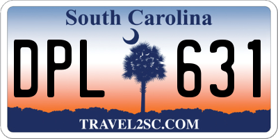 SC license plate DPL631