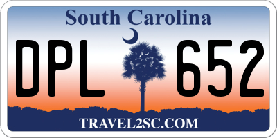 SC license plate DPL652