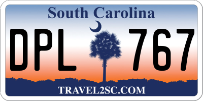 SC license plate DPL767