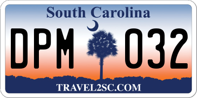 SC license plate DPM032