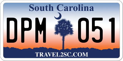 SC license plate DPM051