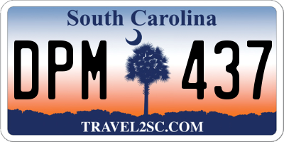 SC license plate DPM437