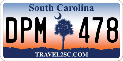 SC license plate DPM478