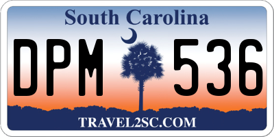 SC license plate DPM536