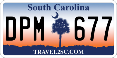 SC license plate DPM677
