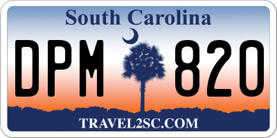 SC license plate DPM820