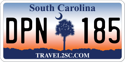 SC license plate DPN185