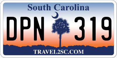 SC license plate DPN319