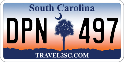 SC license plate DPN497