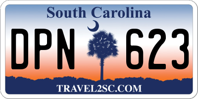 SC license plate DPN623
