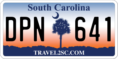 SC license plate DPN641