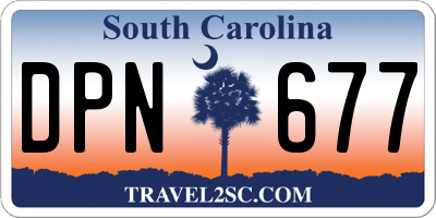 SC license plate DPN677