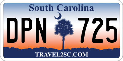 SC license plate DPN725