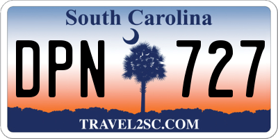 SC license plate DPN727