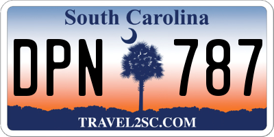 SC license plate DPN787