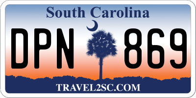 SC license plate DPN869
