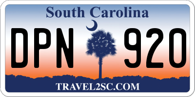 SC license plate DPN920