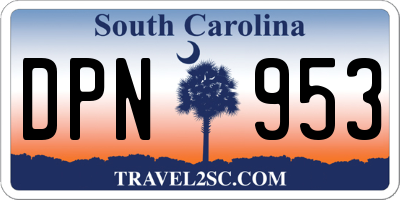 SC license plate DPN953