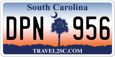SC license plate DPN956