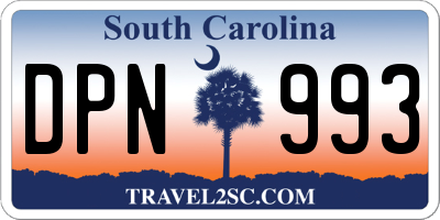 SC license plate DPN993