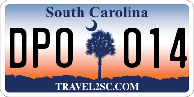 SC license plate DPO014