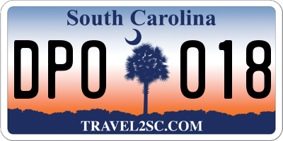 SC license plate DPO018