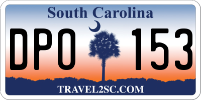 SC license plate DPO153